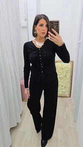 CARDIGAN  ARRICCIO NERO ART.552